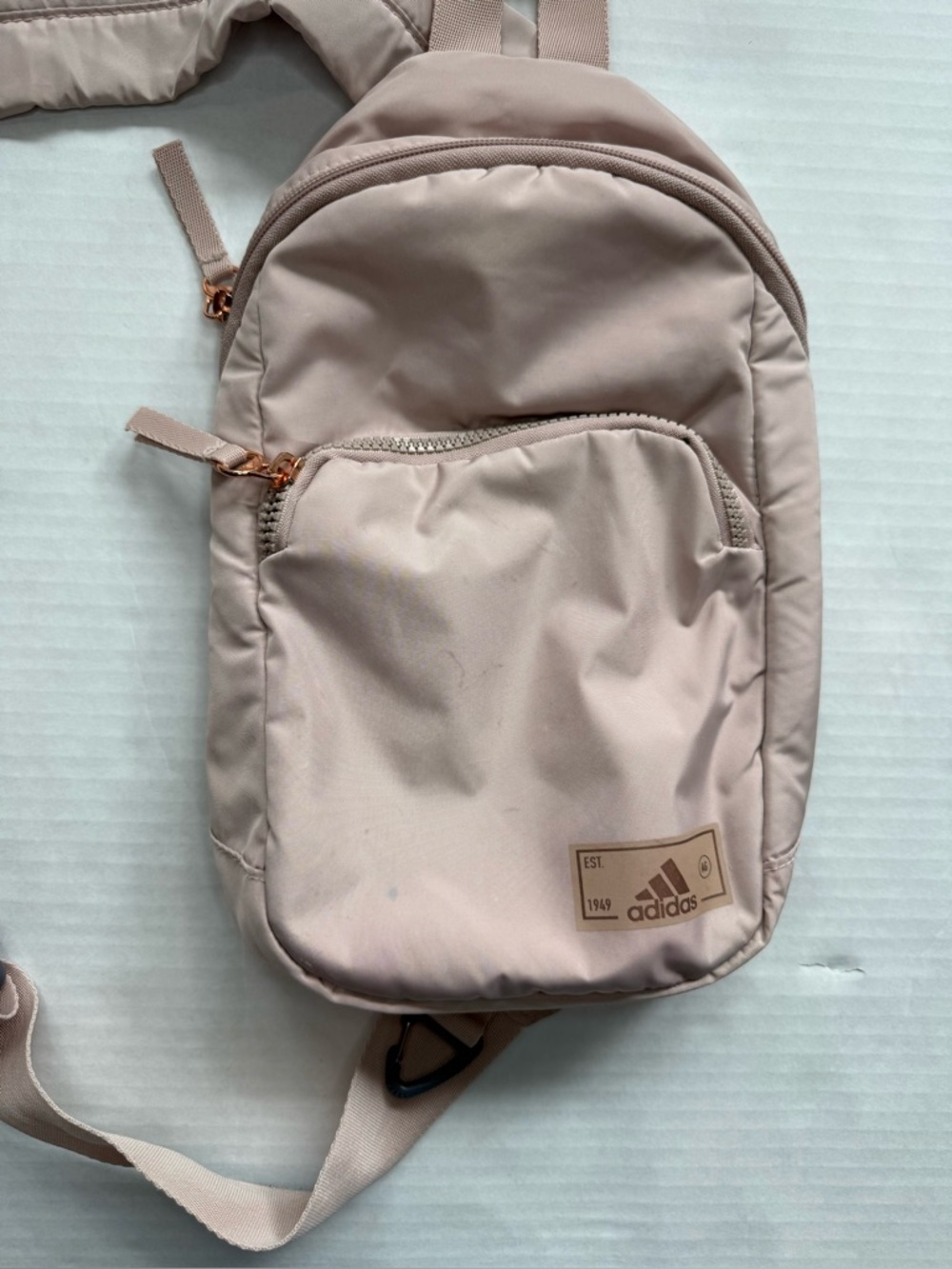 Adidas Essentials 2 Sling Crossbody Bag Wonder Taupe Beige/Rose Gold - Picture 15 of 16